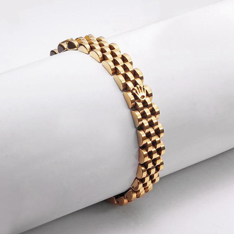 

New Fashion Crown Charm Link Men Women Bracelets Stainless Steel Speedometer Jewelry Luxury Wedding Party Wristband Bangles