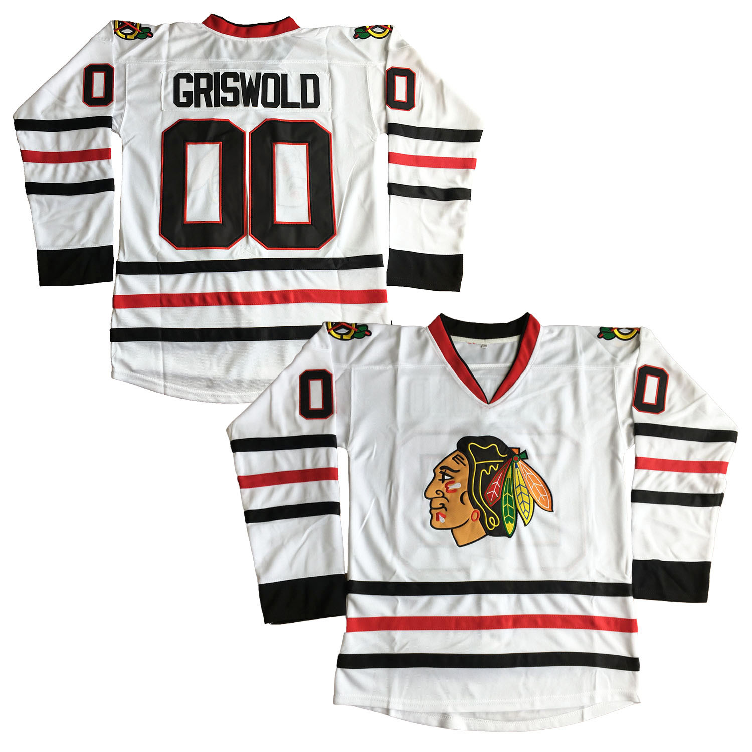 

Clark Griswold #00 X-Mas Christmas Vacation Movie Hockey Jersey White Movie Jerseys Stitched Fast shipping