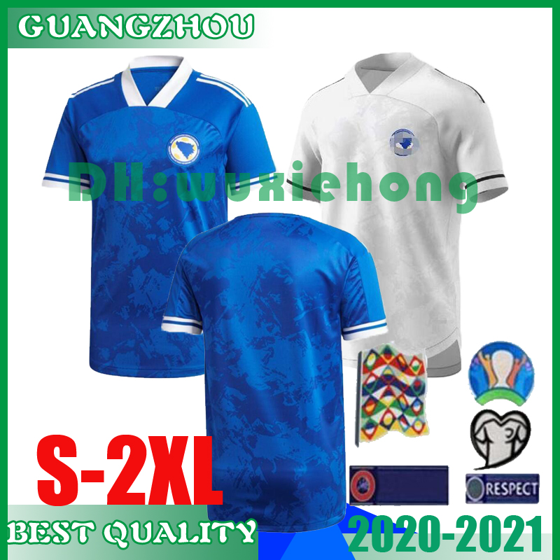 

New 2020 2021 Bosnia and Herzegovina soccer jersey Home blue 20 21 MAILLOTS de futol Bosnia and Herzegovina national FOOTBALL SHIRT S, 2021 home+pathes
