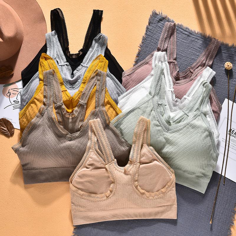 

Gym Bra For Women Padded Tops Underwear Solid Sportswear Running Vest Breathable Anti Sweat  Workout Leisure Bra Tops