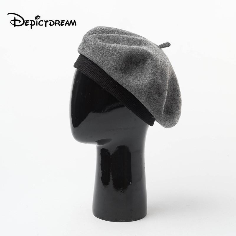 

Lady Winter Berets Fashion Soft Knitting Elasticity Threaded sweat band Wool Women Wool Female Bonnet Warm Walking Cap, White