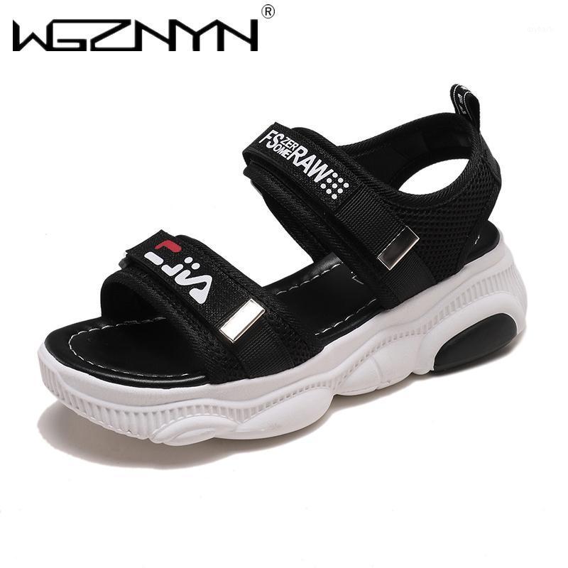 

WGZNYN 2021 Summer New Women Sandals Peep Toe Female Shoes Platform Flat Roman Sandals Ladies Comfortable Footwear Sandles1