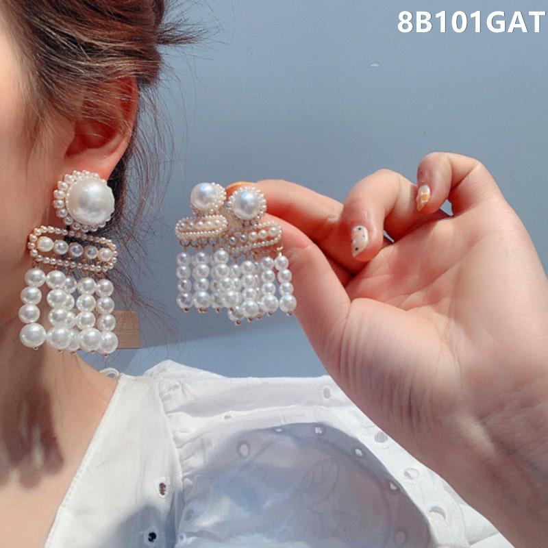 

Inssniyl New Trendy Elegant Created Big Simulated Pearl Long Earrings Pearls Statement Drop Earrings For Wedding Party Gift