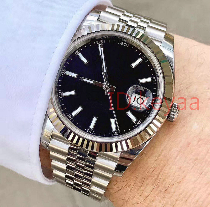 

Luxury Mens Black Watch 41mm SS Watches Men Date 2813 Mechanical Automatic movement Just President Designer sports Wristwatches wristwatch