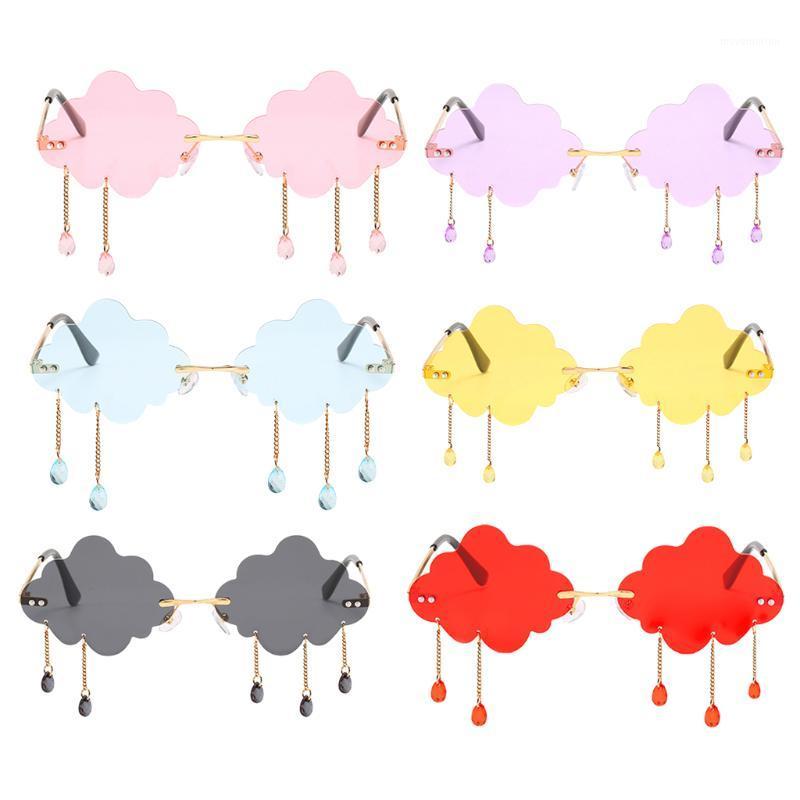

NEW 2020 Trendy Cloud Frame Sunglasses Vintage Rimless Eyewear Fashion Shades for Party, Costume1