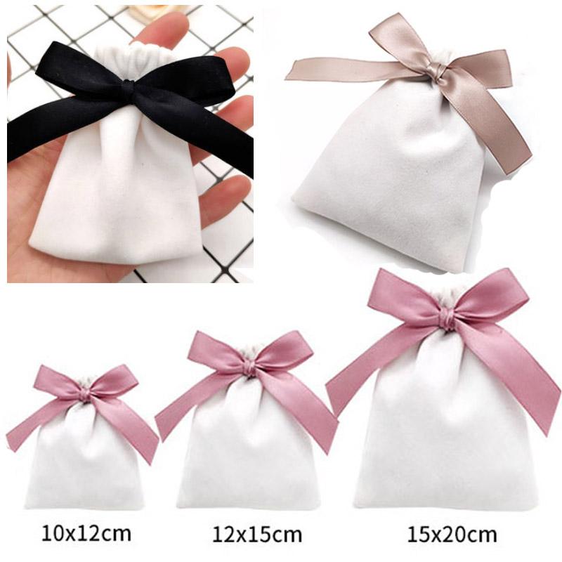 

Jewelry Pouches, Bags Ribbon Velvet Gift Bag 7x9cm 9x12cm Pack Of 50 Makeup Drawstring Pouch, Pink;blue