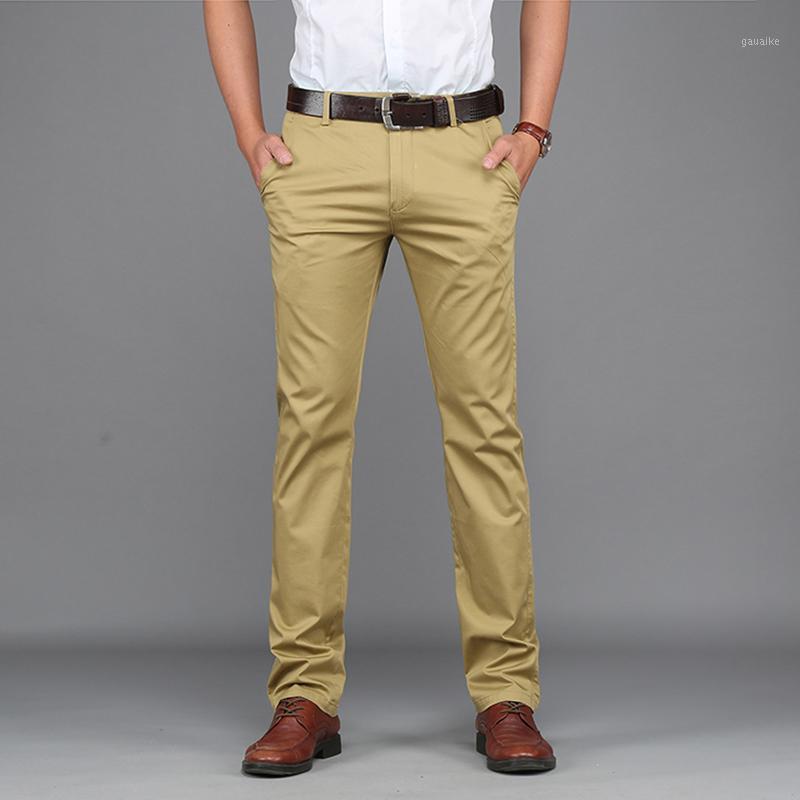 

Wholesale- King Bright Midweight Spring Summer Casual Pants Men Brand Clothing High Quality Cotton 2017 New Fashion Male Business Trousers1, Khaki