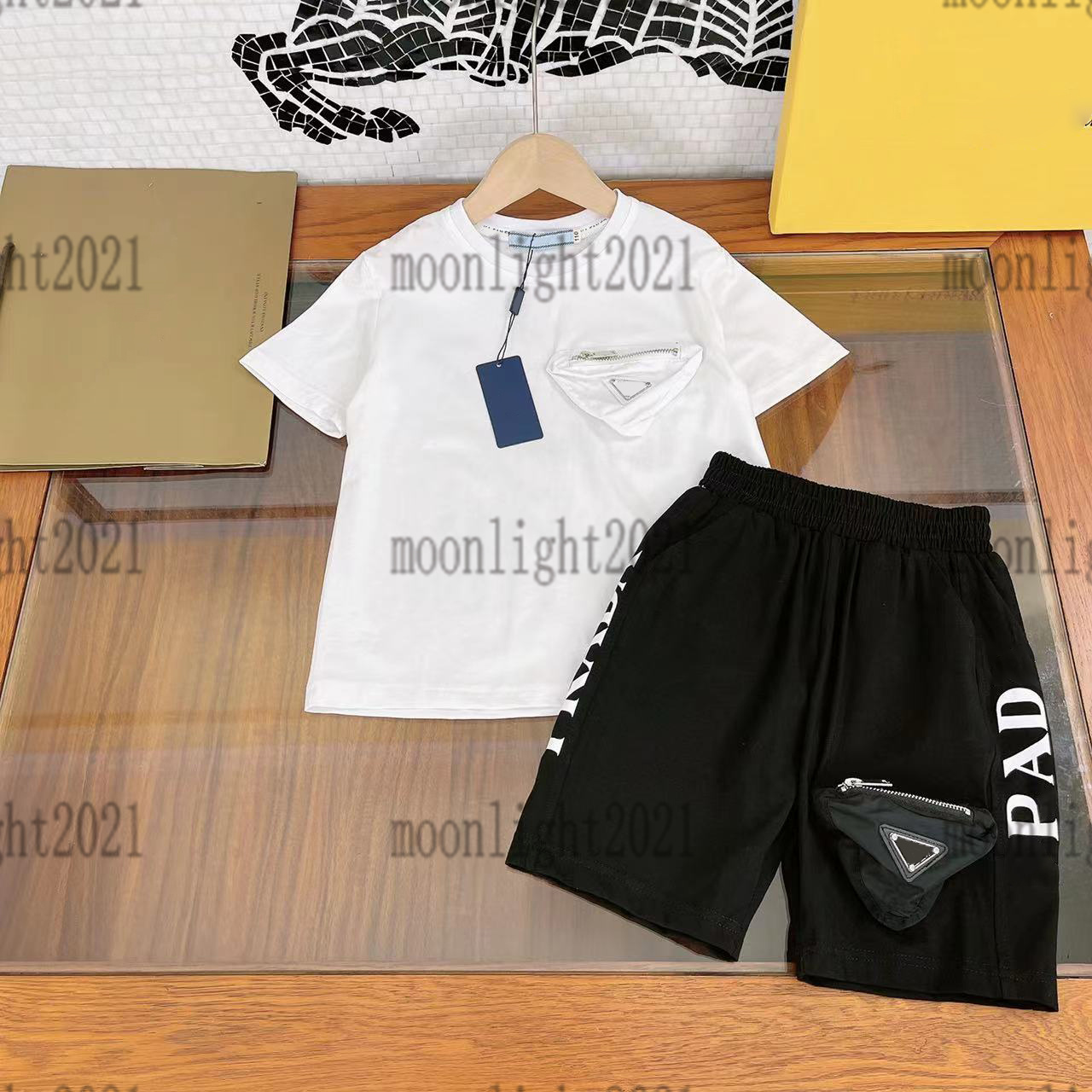 

2022 boys girls shorts sets brand t shirts + trousers sets short sleeve shirt outwear spring coat for kids casual sports tracksuits childrens clothing tees size -150, 01