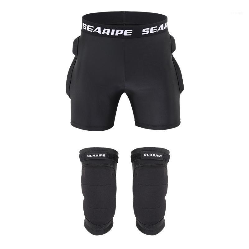 

2020 Ski Pants Hip Padded Snowboard Knee Protection Women Ski Protective Gear Men Safe Knee Warmer Skiing Skating1, Black