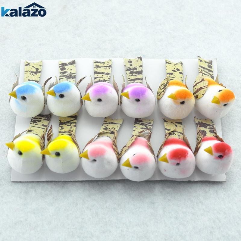 

12pcs/lot Mini Colorful 2.5*5cm Foam Artificial Birds Handmade Craft For Home scrapbooking Festival Christmas Decoration1, Silver