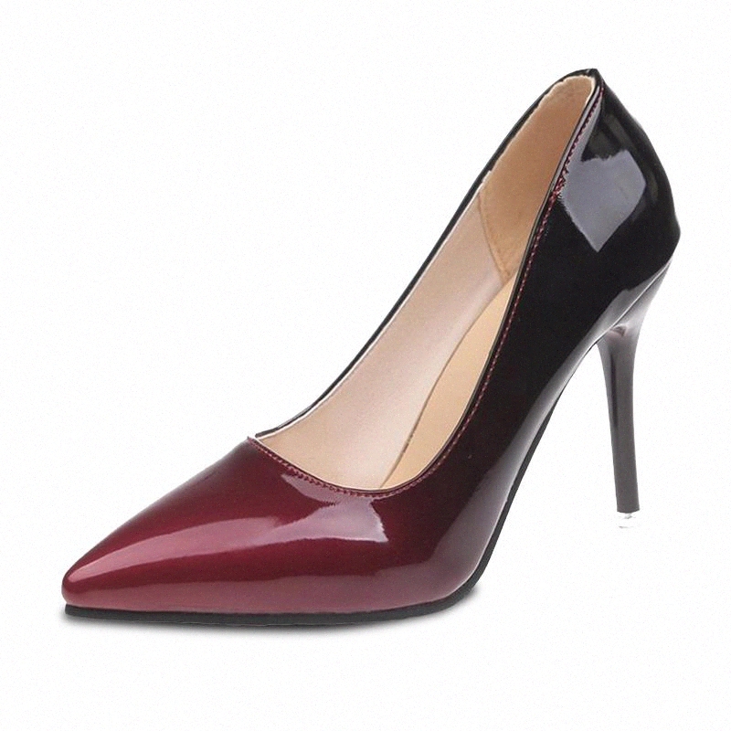 

Women Super High Heels Pumps 10cm Heels Female Shallow Shoes Pointed Toe Stilettos Thin Heel Leather Pumps for Office Wedding #lP8R, Black