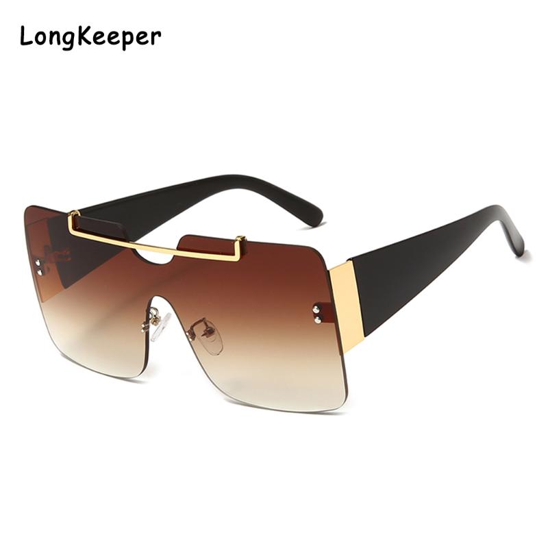 

Vintage Clear Oversized Square Sunglasses Women Men Fashion Luxury Rimless Eyewear UV400 Large Gradient Pink Shades Sun Glasses
