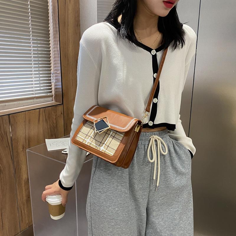 

handbags winter lattice small bag Chain Simplicity Soft Leather bag Women 2021 New women Fashion shoulder, Black