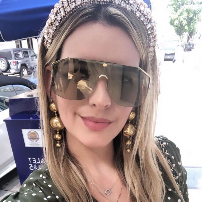 

2020 Fashion Sunglasses Women semi Rimless Vintage Oversized frame Glasses Eyewear Trending Sunglasses For Women
