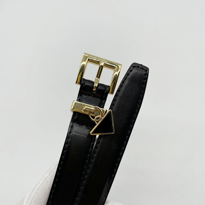 

2022 Famous brand triangle women's small belt black pin buckle belt top quality designer new leather waistband for woman girl 105cm P family's