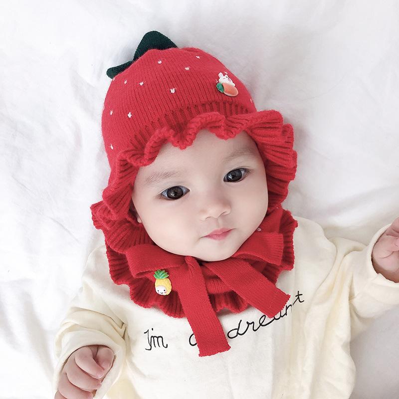 

Baby Winter Hat Knitting Cotton Hat Scarf Newborn Baby Girl Boy Newborn Photography Props Kids Infant Cap, 10