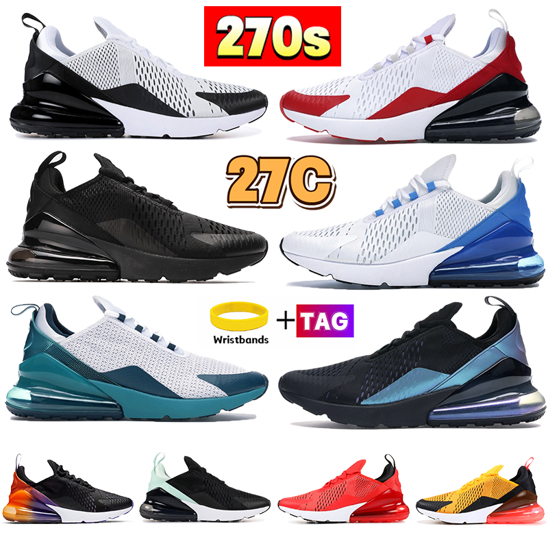 

Mens triple black 270s 27C women running shoes dusty cactus X white metallic university gold anthracite Light Bone Hot Punch spirit teal sports sneakers trainers, Shoe box