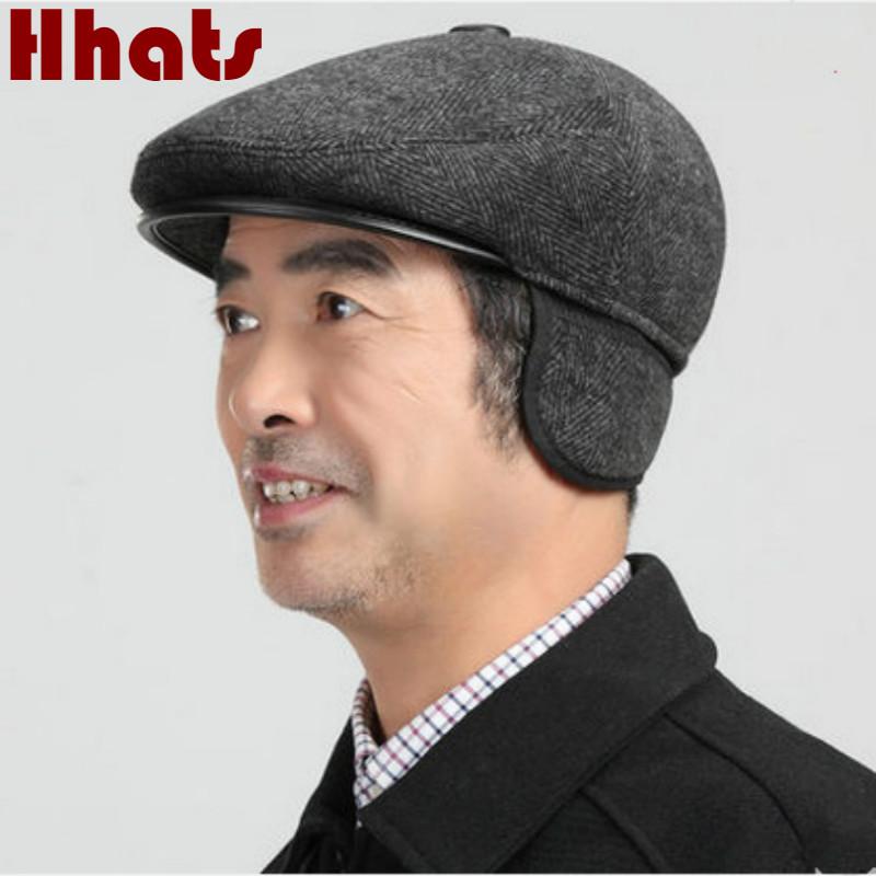 

Which in shower old men winter berets hat thick warm ear flap duckbill flat hat Foldable earflap Hats casquette Gorras Planas, Khaki