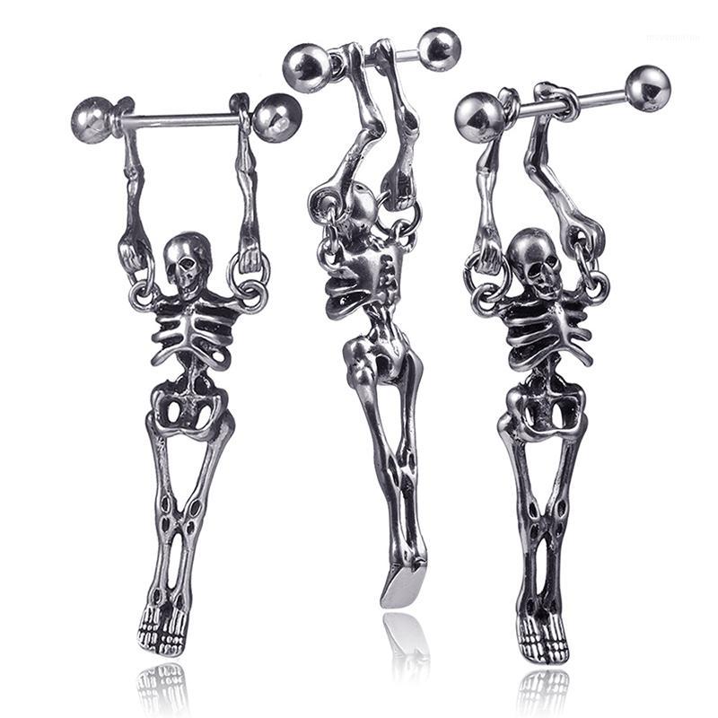 

WIWI 1Pcs Fashion Stainless Steel Bone Stud Earrings For Men Ear Human Body Novelty Punk Earring Gothic Jewelry1