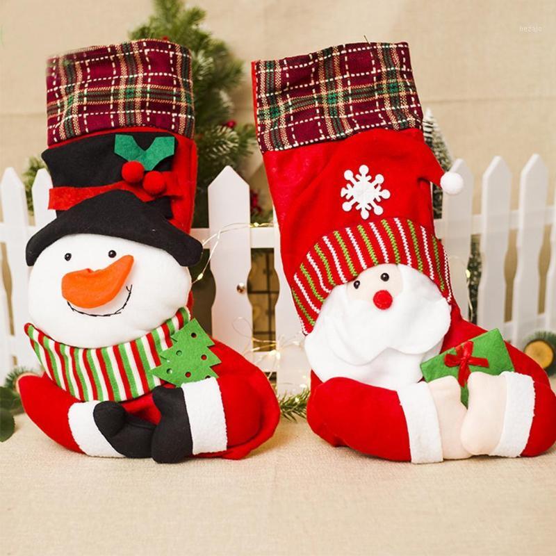 

Christmas Bedside Socks Pendant Christmas Decoration Gift Bag Socks Large Size Santa Claus Pattern1