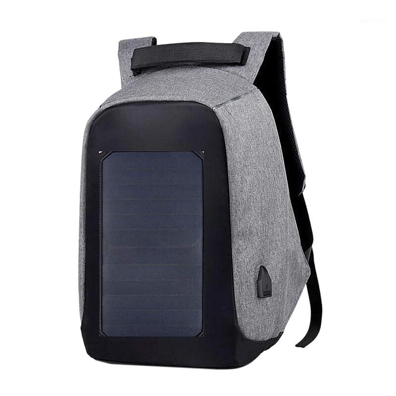 

Anti-Theft Laptop Backpack With Solar Panel Charger Large-Capacity Business Office Travel Backpack For Men And Women1, Black grey color