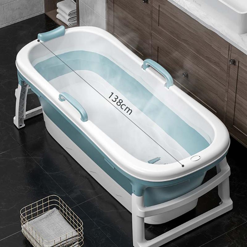 

Bathing Tubs & Seats 1.38m Large Bathtub Adult Children's Folding Tub Massage Bath Barrel Steaming Dual-use Baby Home Spa Sauna 2size
