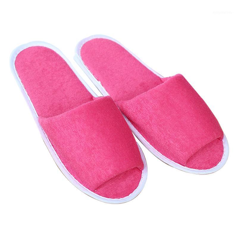 

Men Women Non Disposable Solid Spa Foldable Indoor Travel Soft Slippers With Storage Bag Hotel Breathable House Portable Guest1, Female blue