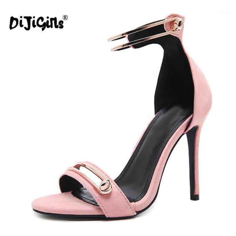 

DIJIGIRLS New Fashion Summer Lace Up Peep Toe Stiletto High Heels Shoes Women Rivet Slingback Women Sandals Size 35-401, Pink