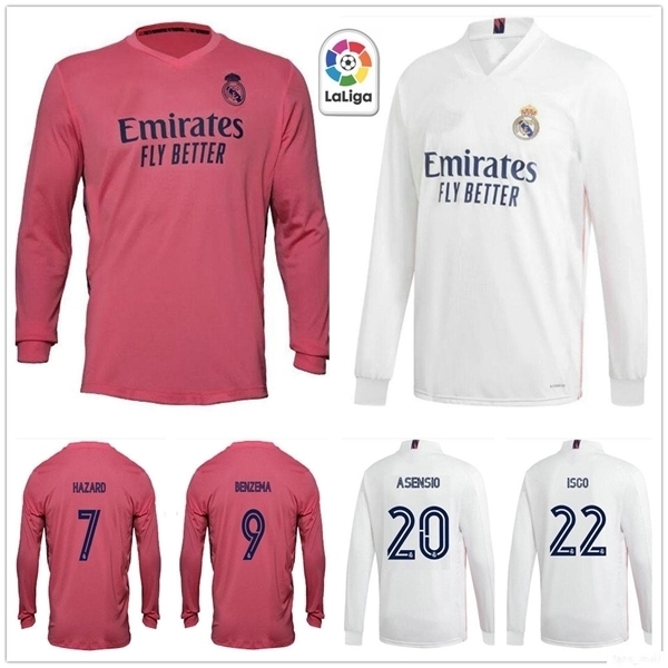 

2020 New Real Madrid Long Sleeve Soccer Jerseys HAZARD MODRIC ASENSIO VINICIUS JR JOVIC MILITAO Custom football shirt camisa de futebol, Black;yellow