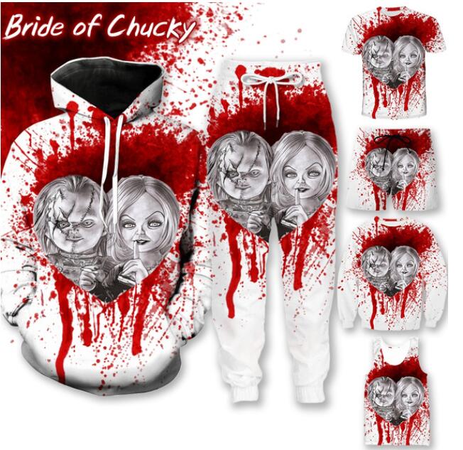 

2022 New fashion Horror Movie Chucky Men Women 3D Printing Harajuku Style T Shirt /hoodies/ Sweatshirts/pants/shorts/vest, Multi-shirt