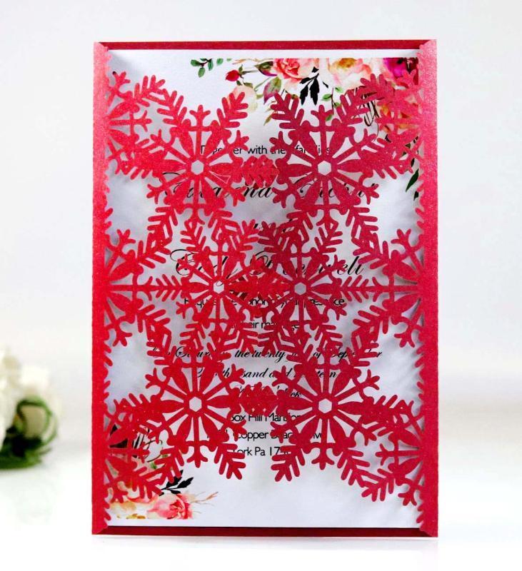 

Wedding Invitation Card Hollow Snowflake Elegant Wedding Party Supply1