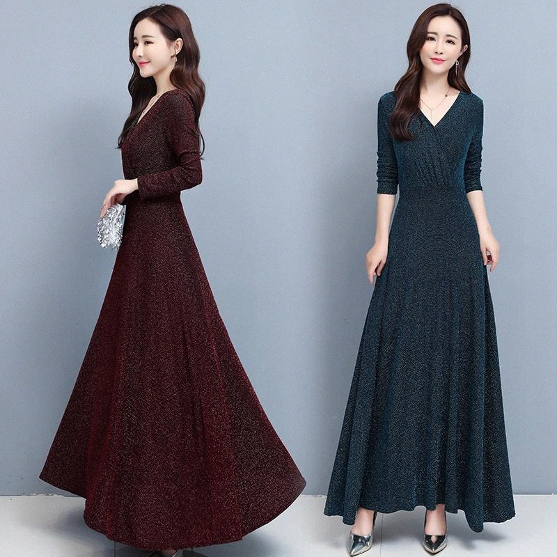 

JXMYY 2020 new products autumn fashion temperament slim slimming long sleeves long skirt wide lady dress women #MI7X, Black;gray
