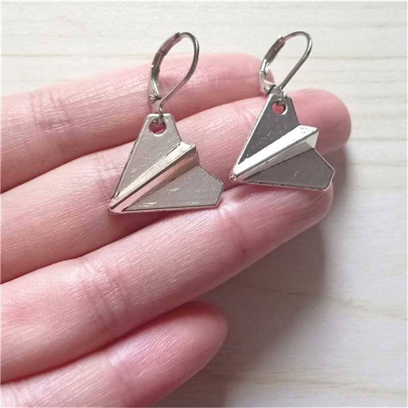 

Plane Leverback Earrings, Antique Silver Color Airplane Jewellery, Vintage Earrings Aircraft Gift