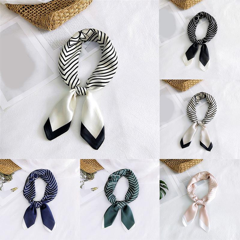 

70X70CM Fashion Women Square Scarf All-match Wraps Elegant Floral Dot Spring Summer Head Neck Hair Tie Band Neckerchief