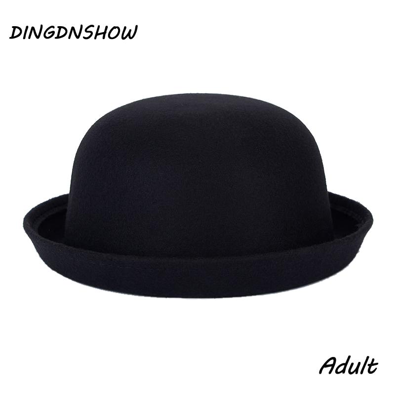 

DINGDNSHOW] 2020 Fashion Vintage Fedora Lady Cute Trendy Wool Cap Felt Bowler Floppy Hats Fedoras For Women, Blue adult