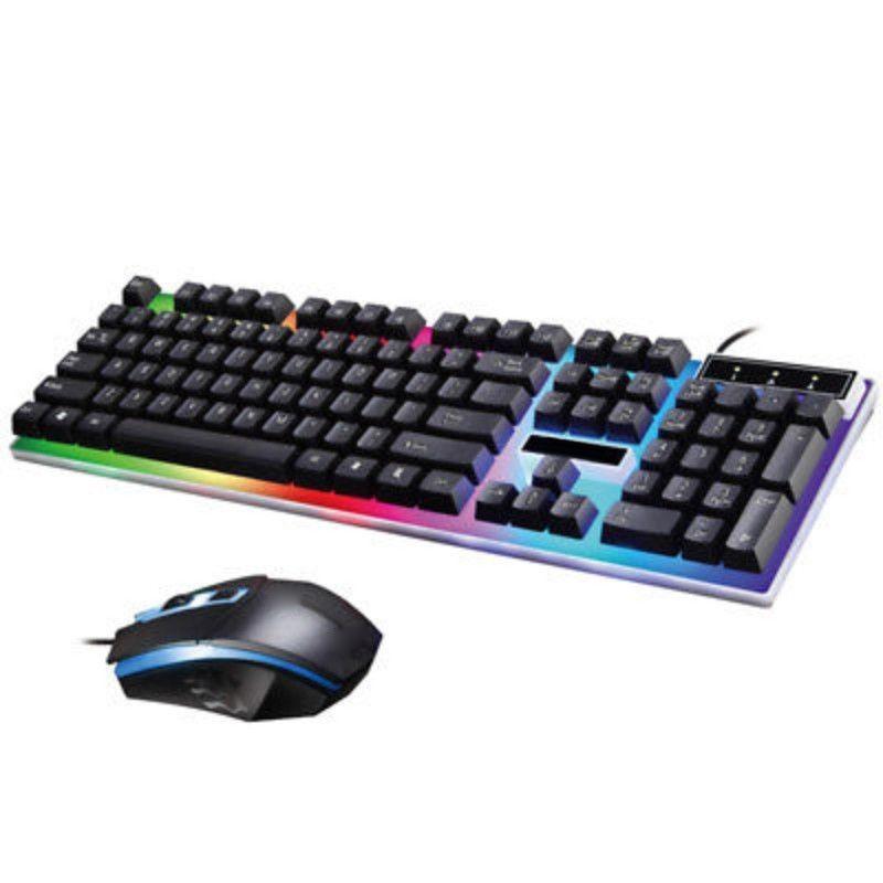 

1 Set Keyboard Mouse G21 Colorful LED Mechanical Keyboard + Mouse For Game Player 3D Anti-slip Wheel Suspended Design