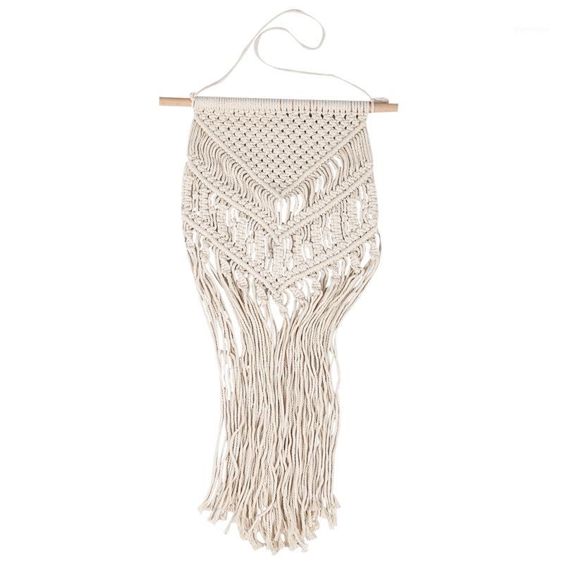 

Macrame Woven Wall Hanging Boho Chic Bohemian Home Geometric Art Decor Beautiful Apartment Dorm Room Decoration1