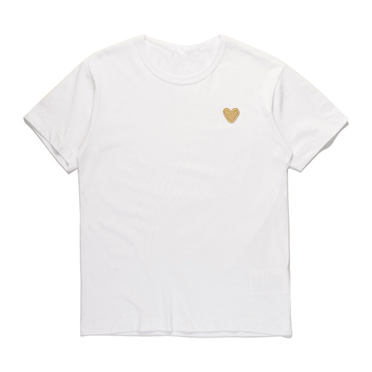 

Love Hearts T-shirt Peach Heart Men Women Round Neck Cotton Short-sleeved Solid Color Embroidery Heart Lovers Tee Top Hip Hop Shirt, Desiccant