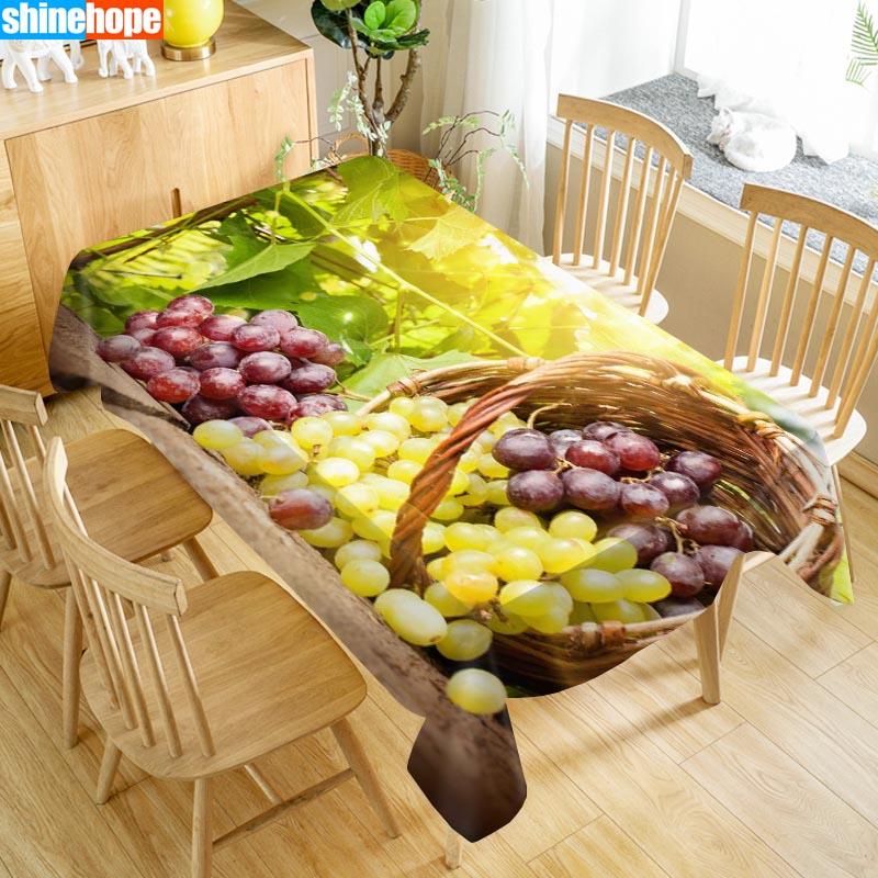 

Custom Grape Table Cloth Oxford Print Rectangular Waterproof Oilproof Wedding Table Cover 100X140cm,140X250cm, Tablecloths 18