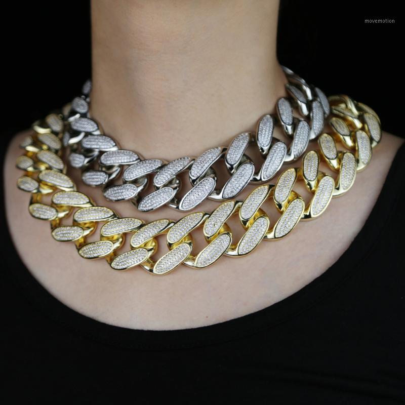

2021 New High Quality 30mm Miami Cuban Chain Necklace Micro Pave 5A Cubic Zirconia Hip Hop Fashion Women Charm Jewelry Gift1