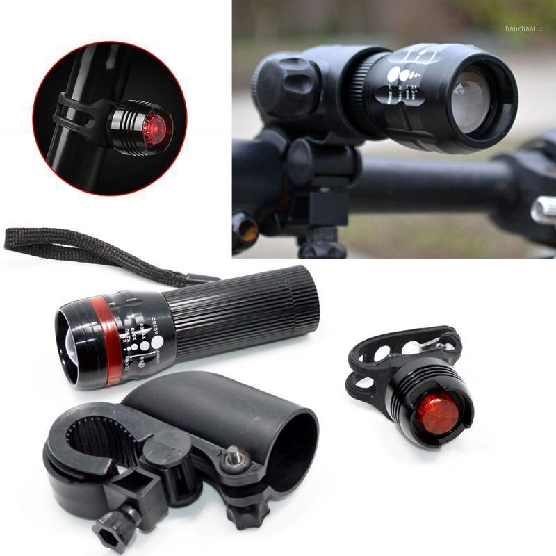 

2x Headlight LED Bike Bicycle Cycle Zoomable Torch Front Light+Bicycle Rear Lamp Super Bright Combination Set1