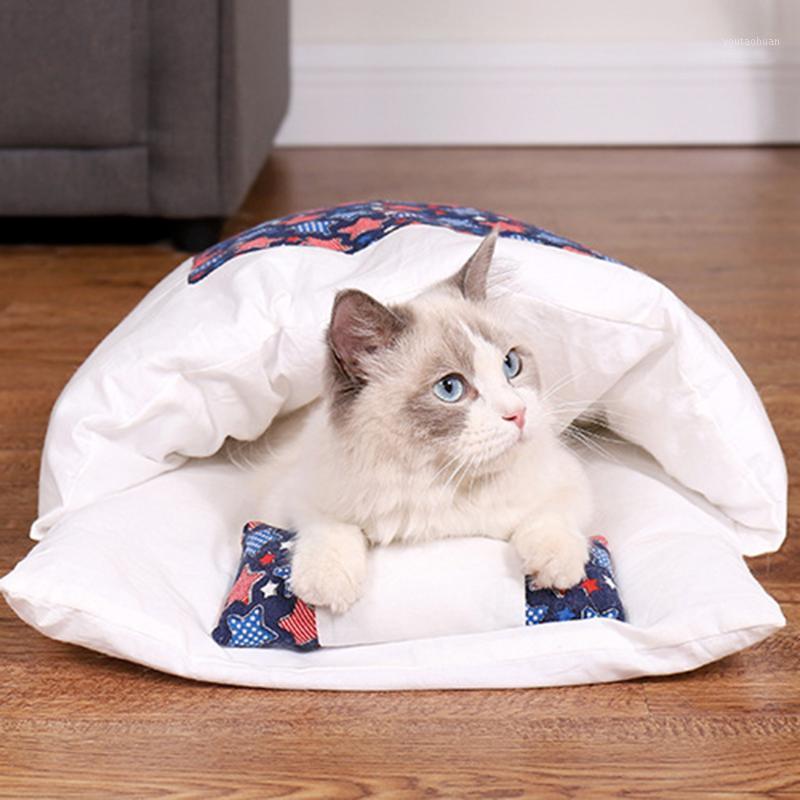 

Removable Cat Dogs Bed Winter Warm Kitten House Cats Sleeping Bag Kennel Semi-enclosed Breathable Puppy Bed House1
