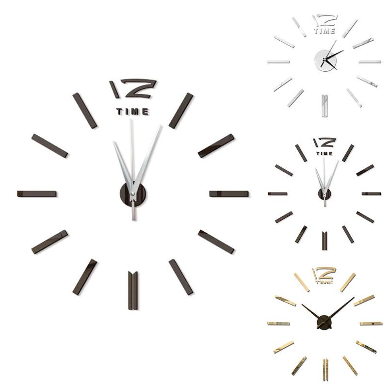 

DIY Modern Design Mini Wall Hanging Clock Sticker Mute Digital 3D Wall Big Clock Living Room Home Office Decor Christmas Gift