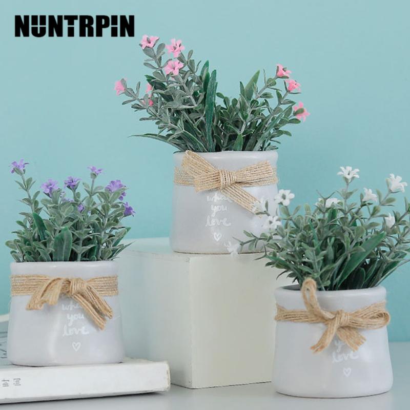 

Small Artificial Faux Greenery Plants Bathroom Home Office Decoration Fake Simulation Pots Plants