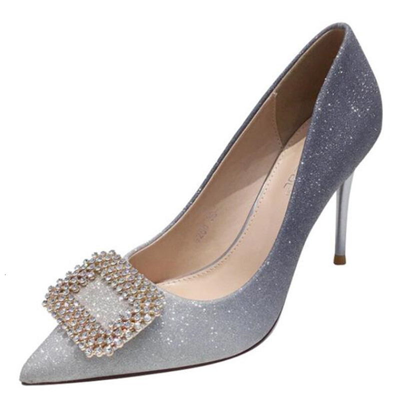 

Gradient Strass Woman's High-heeled Pointed Thin Shallow Heel Mouth Unique Shoe Banquet Women's Wedding Shoes Mfuq, 04 heel height 6.5cm