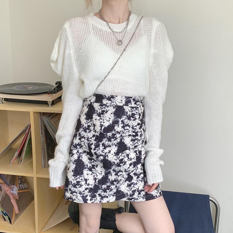 

Fashion Women' High Waist Slim Buttocks Short Mini Black A-line skirt 9305, Dark grey