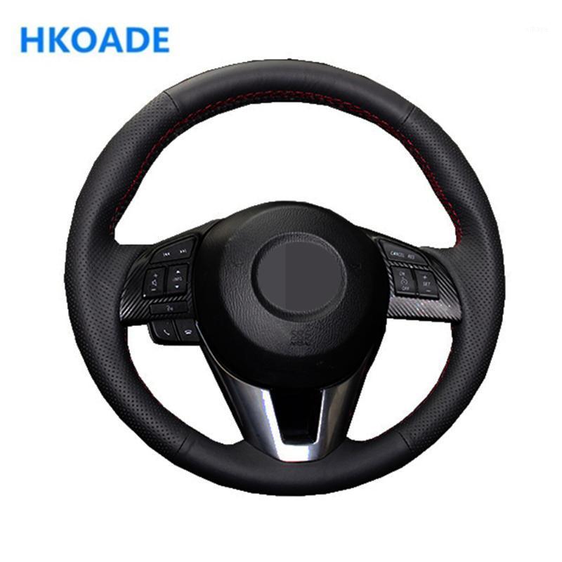 

Car Steering Wheel Cover For CX-5 CX5 Atenza 2014 New 3 CX-3 2020 Scion iA 2020 Black DIY Artificial Leather1