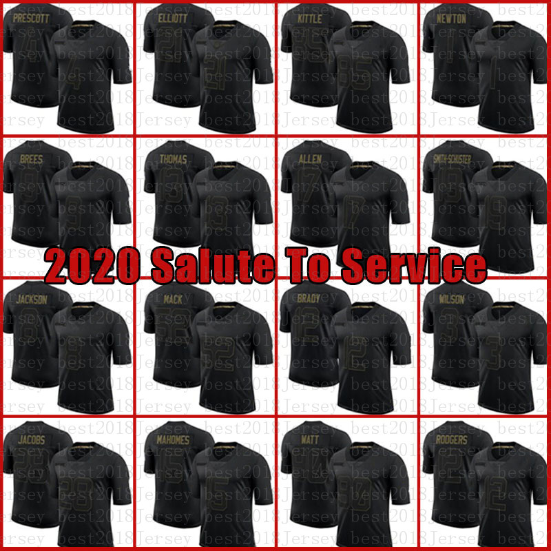

Black 2020 Salute To Service Patrick Mahomes 28 Tom Brady Josh Jacobs Allen Jerddd Cam Newton 3 Russell Wilson Stefon Diggs Lamar Jackson, 2020 (bier)-27 white