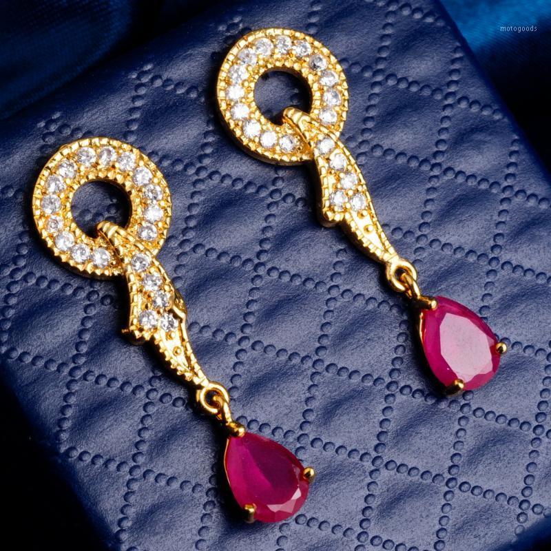 

Yunkingdom CZ Crystal Drop Earrings Women Gold Color Water Drop Earrings for Women Earings Jewelry1