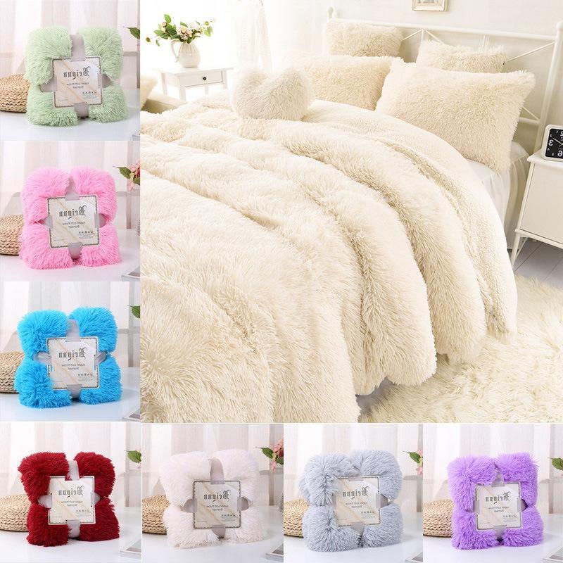 

New Super Soft Shaggy Fur Blanket Ultra Plush Decorative Blanket 130*160cm/160*200cm Winter Blankets For Bed Sofa1